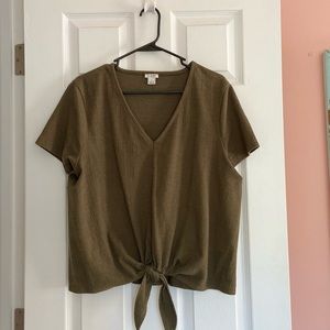 Green J. Crew Tie Tee-Shirt, Size XL